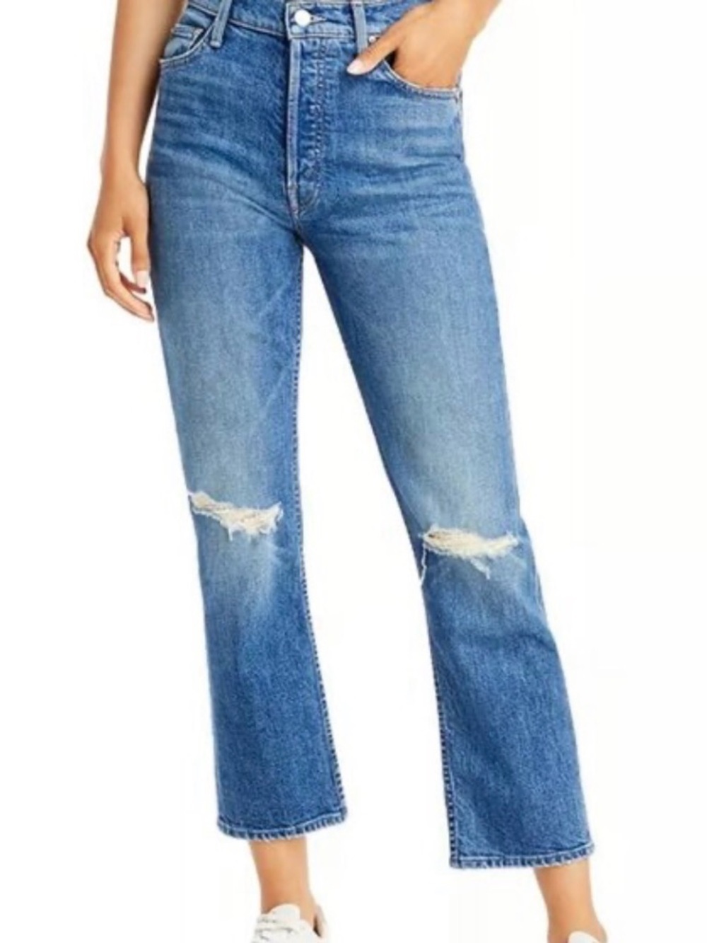 MOTHER The Tomcat Playing With Scissors Crop Straight Jeans Sz 24